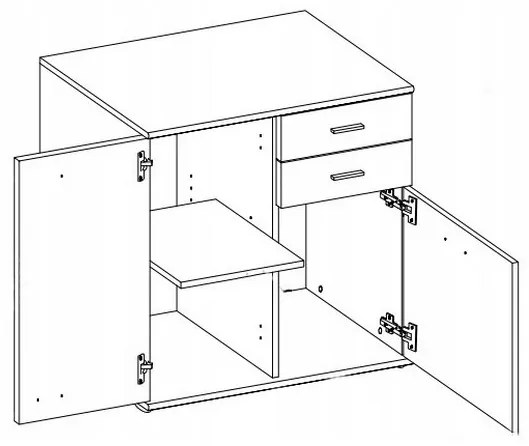 Komoda JEFF 2, 71x75x35, sonoma