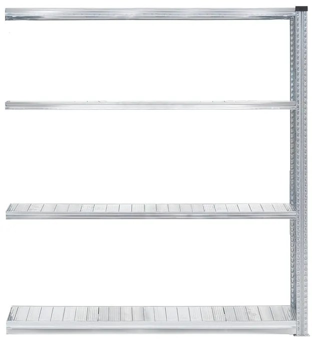 Policový kovový regál TRANSFORM, prídavná sekcia, 1972x1500x500 mm