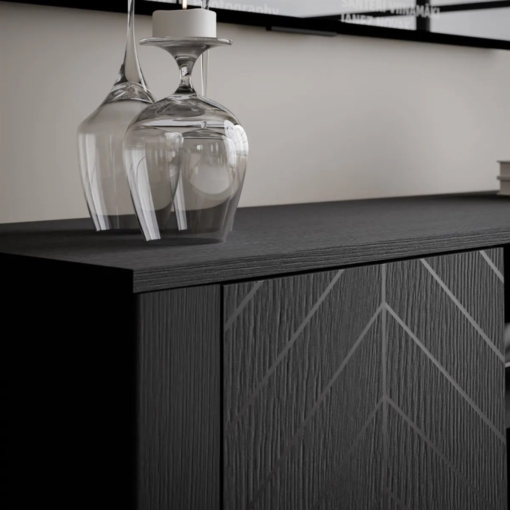 TV STOLÍK SALOME ČIERNY 135 cm