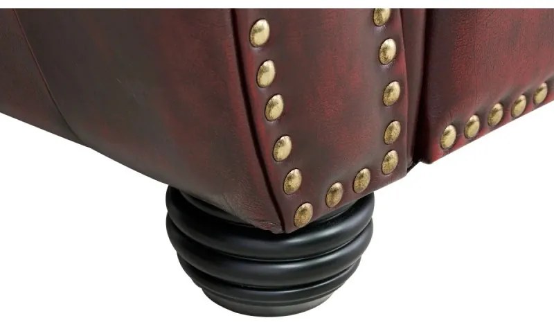 furniture-nabytek.cz - Masívne kreslo Chesterfield Hereford z pravej kože, červené – 112×96×94 cm
