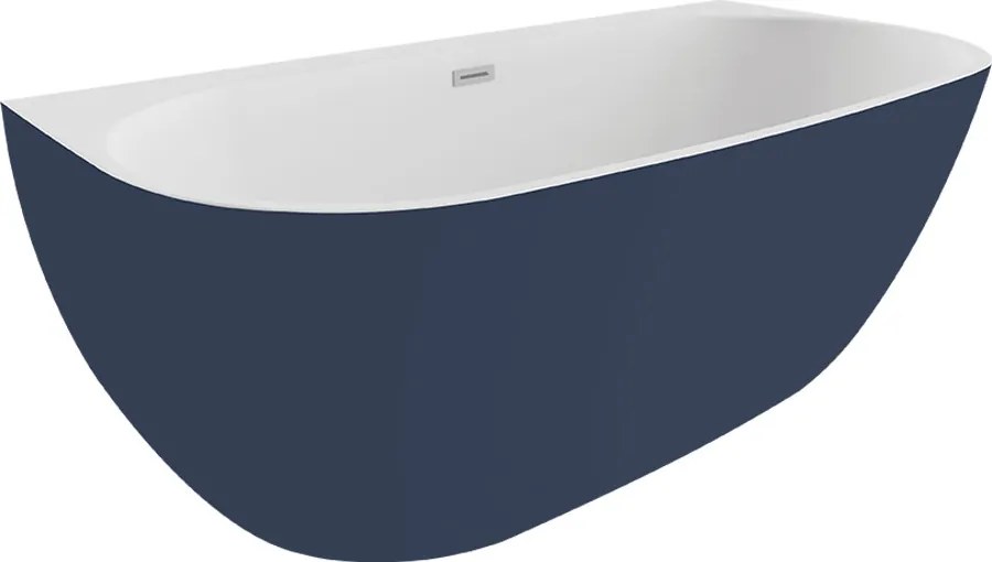 Polimat Akrylátová voľne stojaca vaňa k stene Risa 170x80 POLIMAT-Rozmery: 170x80, POLIMAT-Farba vane: Biela / grafit lesk