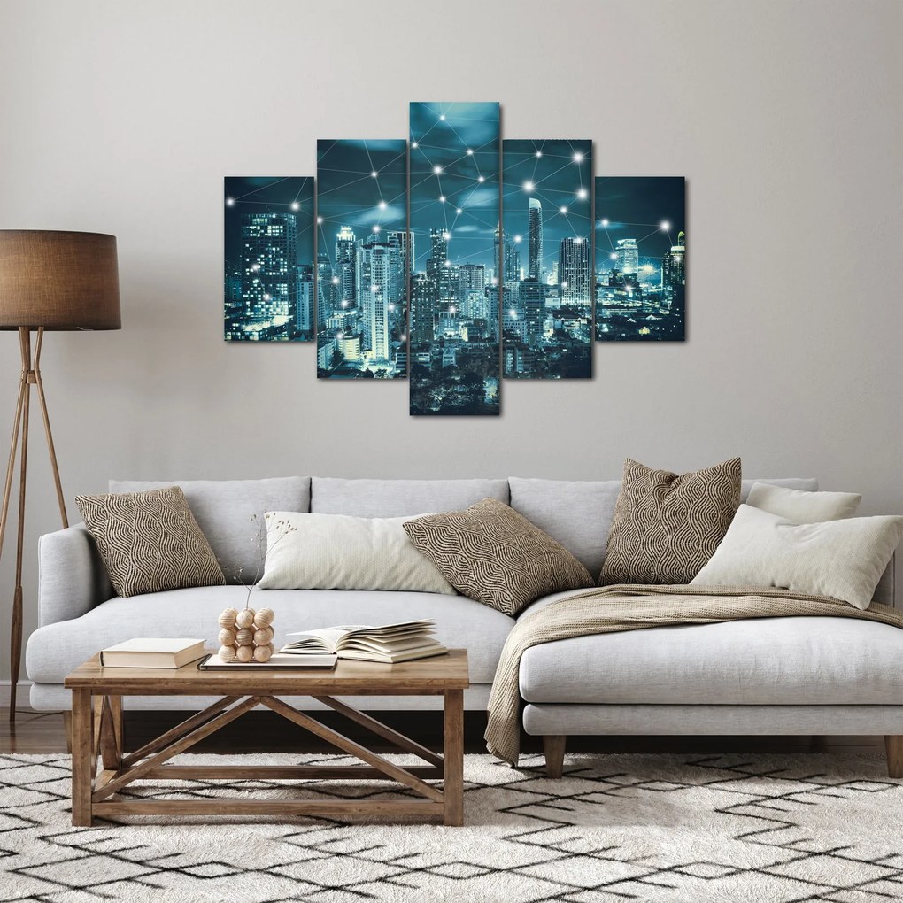 Obraz žiariaceho veľkomesta (150x105 cm)