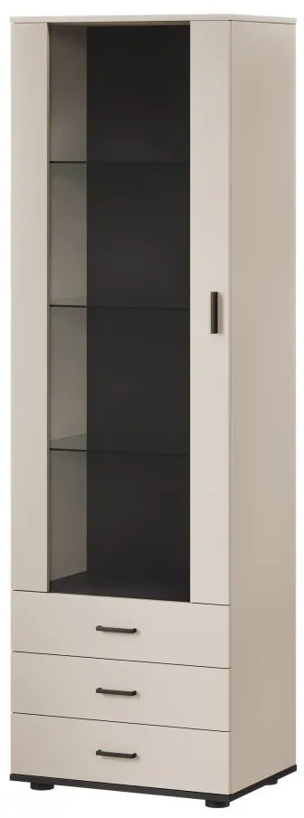 Vitrína Boho B1, Osvetlenie: osvetlenie LED teplé biele, Farby: biela / biely lesk