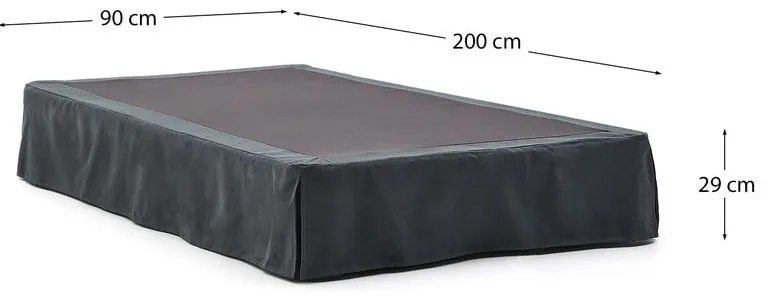 Antracitová čalúnená jednolôžková posteľ 90x200 cm Jaira – Kave Home