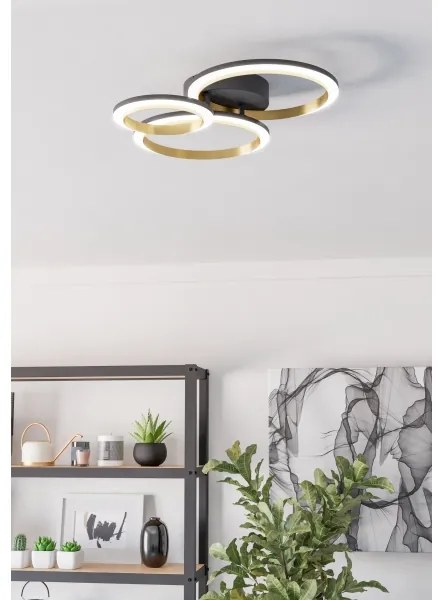 Eglo 901224 - LED Stmievateľné stropné svietidlo CALLIERA LED/20W/230V čierna/zlatá