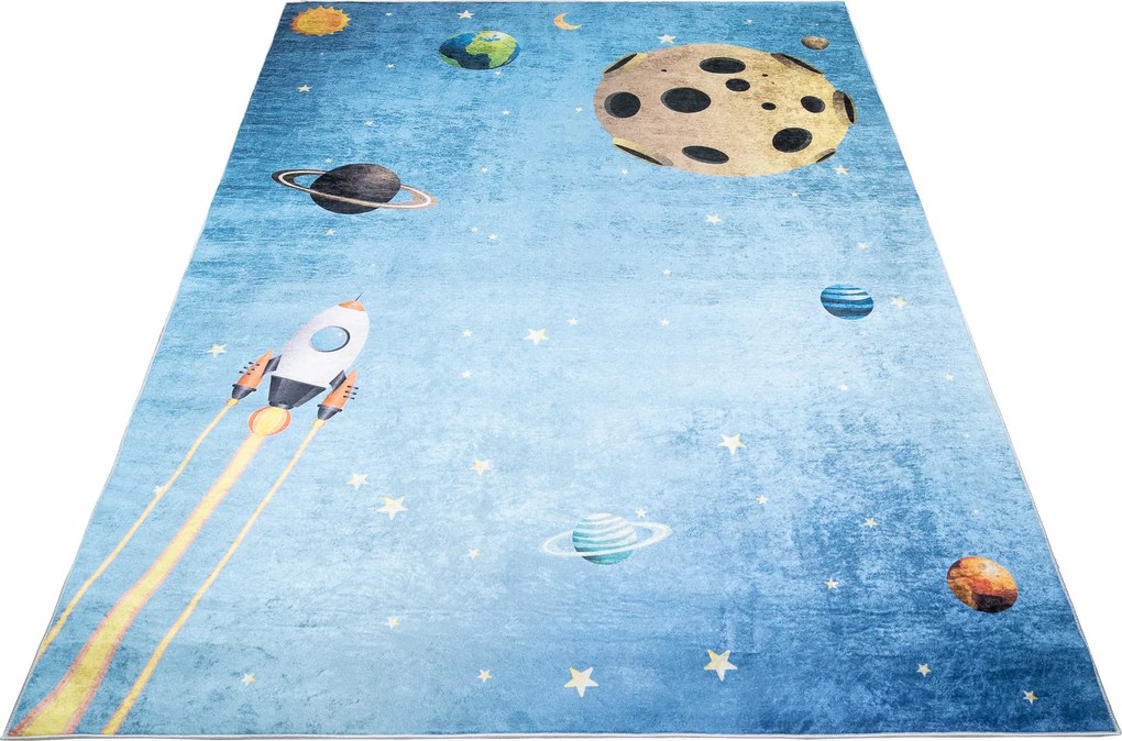 TA Koberec 2698 PRINT EMMA Modrý Obdĺžnikový Rozmer: 140x200 cm