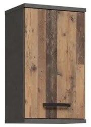 Nástenná kúpeľňová skrinka VENOM antracit/hnedá