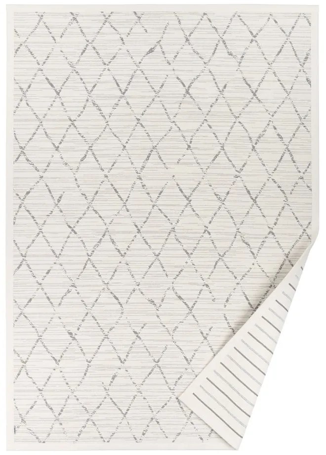 Biely vzorovaný obojstranný koberec Narma Vao, 140 × 200 cm