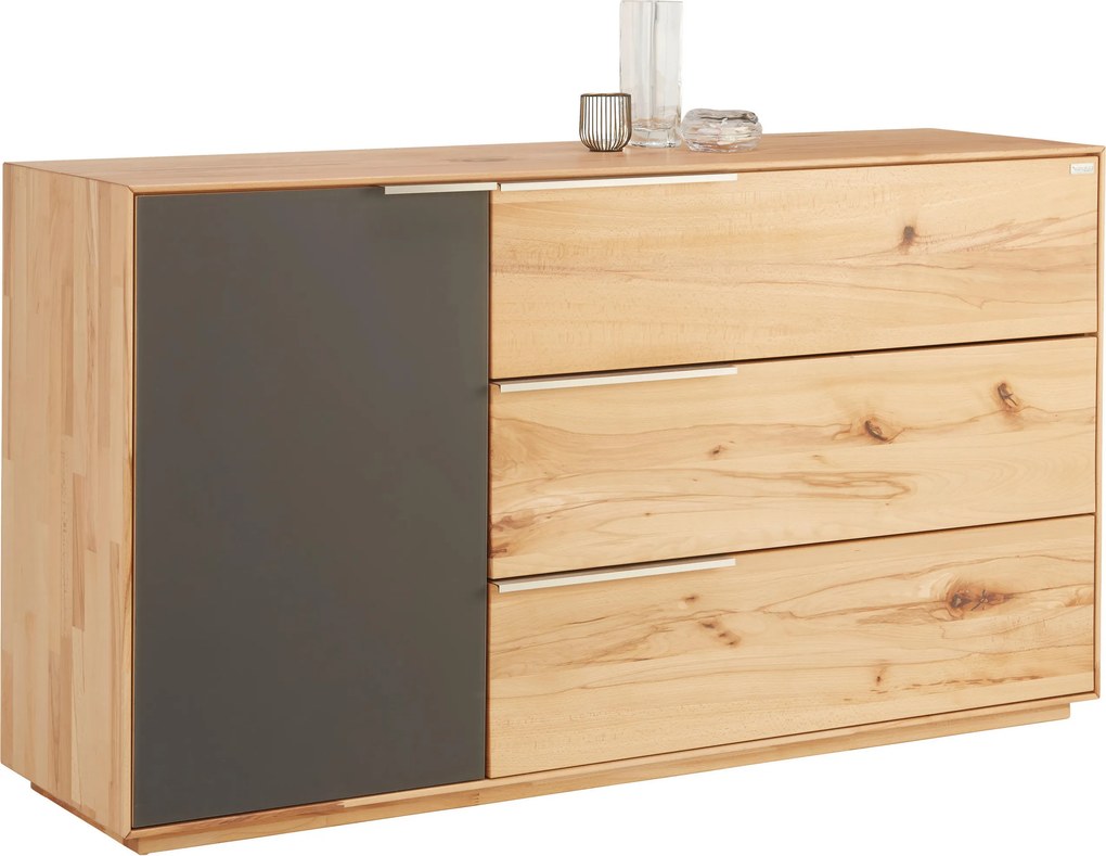 XXXLutz ŠIROKÁ KOMODA, divoký jadrový buk, antracitová, farba buka, 150/82/42 cm Valnatura - Komody - 002054000502