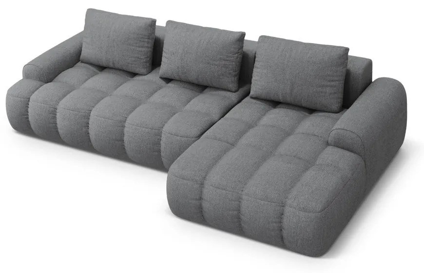 Sivá rozkladacia/s úložným priestorom rohová pohovka (pravý roh/s leňoškou) Linz – Cosmopolitan Design