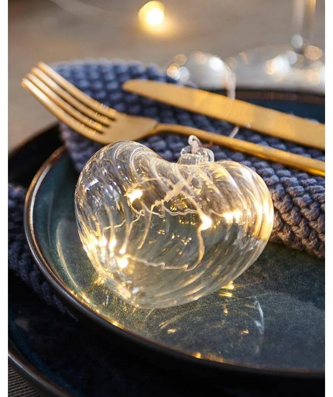 SIRIUS LED světelná dekorace, čiré, srdce, 8 cm