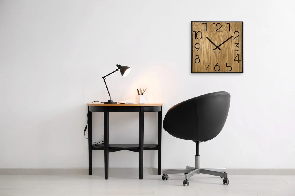 Dekorstudio Drevené hodiny na stenu Wood Square 40cm