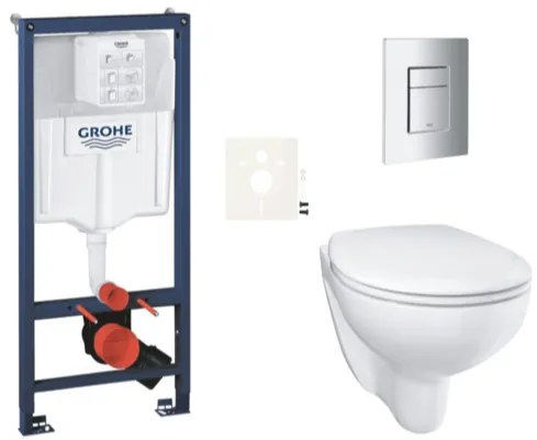 Závesný wc set do ľahkých stien / predstenová montáž GROHE Bau Ceramic SIKOGRSBAUSCP00, 1 ks