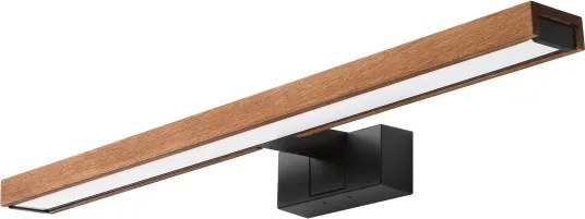 BRILAGI-LED Kúpeľňové osvetlenie zrkadla 3v1 WOODY MIRROR LED/12W/230V 60 cm IP44 čierna/dub