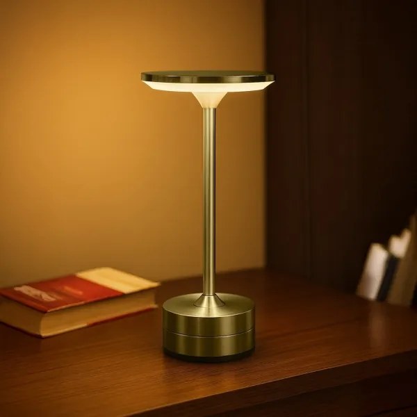 Nabíjateľná dotyková stolná LED lampa TAVOLO LED/2,5W/5V 2400 mAh 3000-6000K zlatá