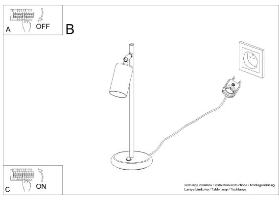 Sollux SL.1381 - Stolná lampa WINX 1xGU10/10W/230V čierna/meď