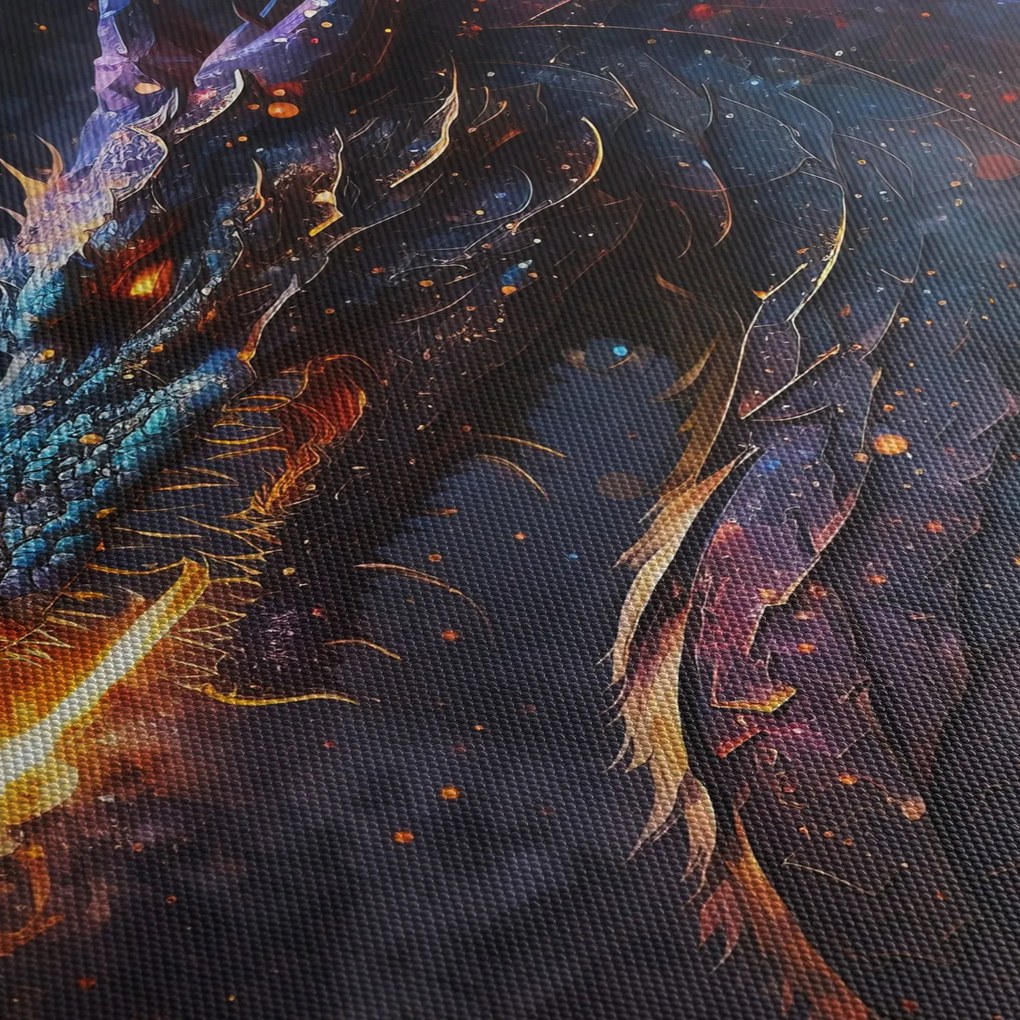 Obraz - Drak pľuvajúce plamene (120x50 cm)