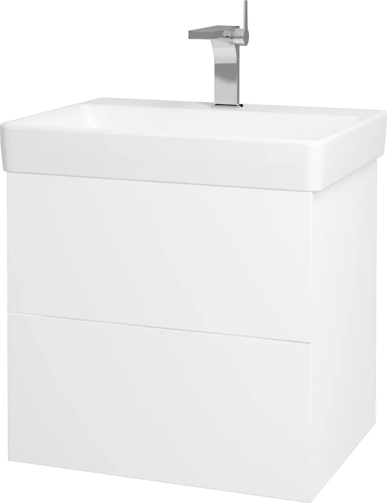 Dřevojas - Koupelnová skříň VARIANTE SZZ2 60 - N01 Bílá lesk / M01 Bílá mat (194659)