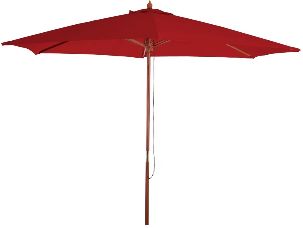 Slnečník Florida Ø 3m - polyester/drevo - bordeaux