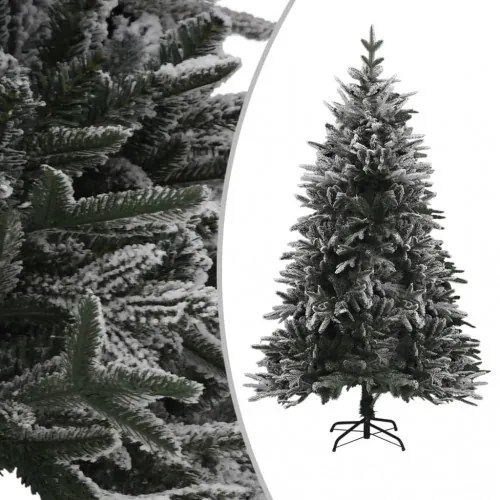 vidaXL Umelý vianočný stromček s LED a vločkami snehu 210 cm PVC a PE-