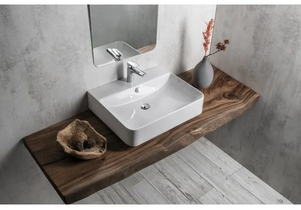 Isvea - Umývadlo na dosku/závesné SOTT AQUA 60,5x50 cm keramika/biela