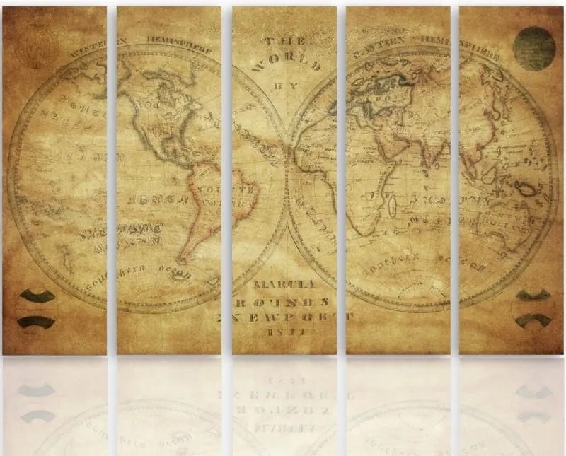 CARO Obraz na plátne - Historical Map Of The World 150x100 cm