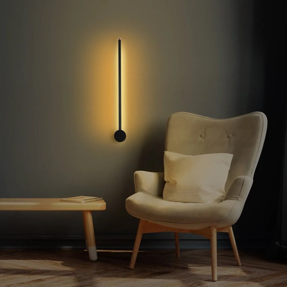 Čierne LED nástenné svietidlo ø 7 cm Sword – Opviq lights