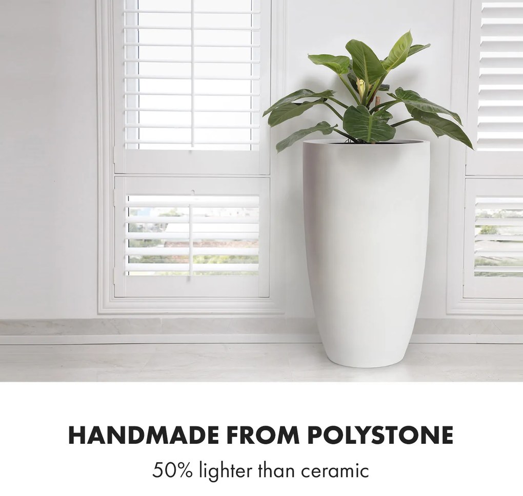 Fox & Fern Almere Kvetináč Fibre Stone ideálny pre rastliny, ručne vyrobený, kužeľovitý