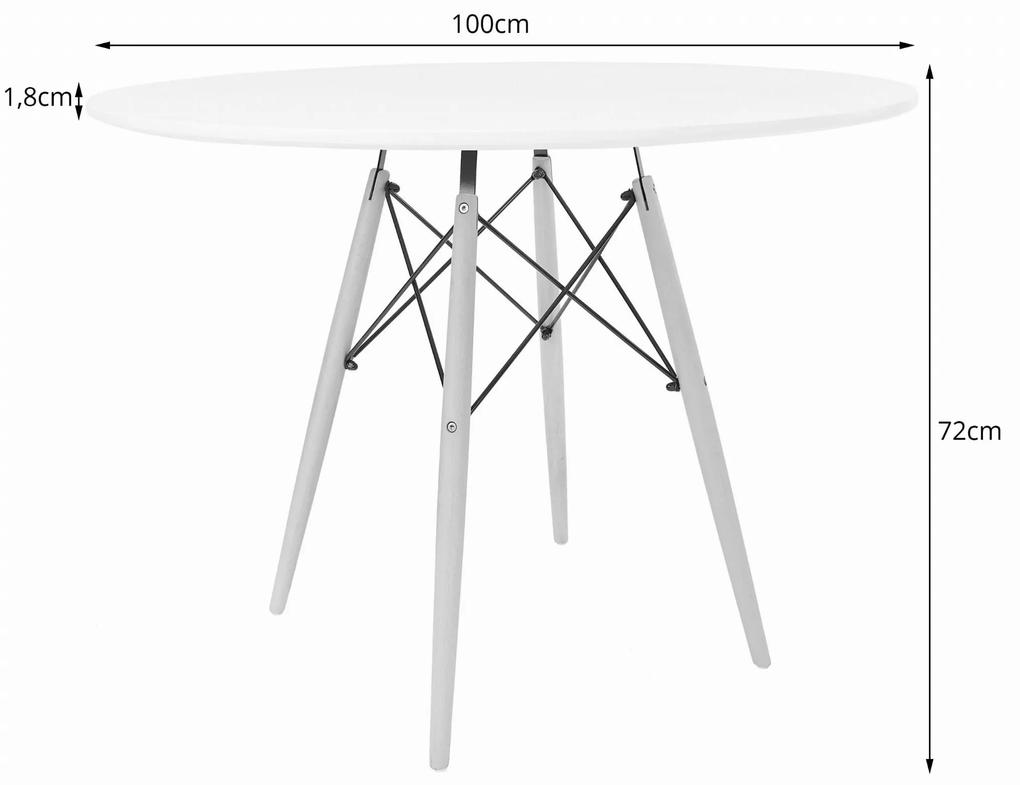 Biely jedálenský stôl OSLO 100x100
