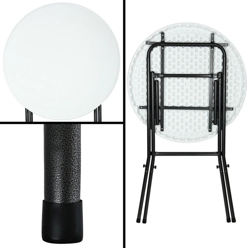 Plastový párty stôl LYDA, Ø72x110cm, biela Casaria