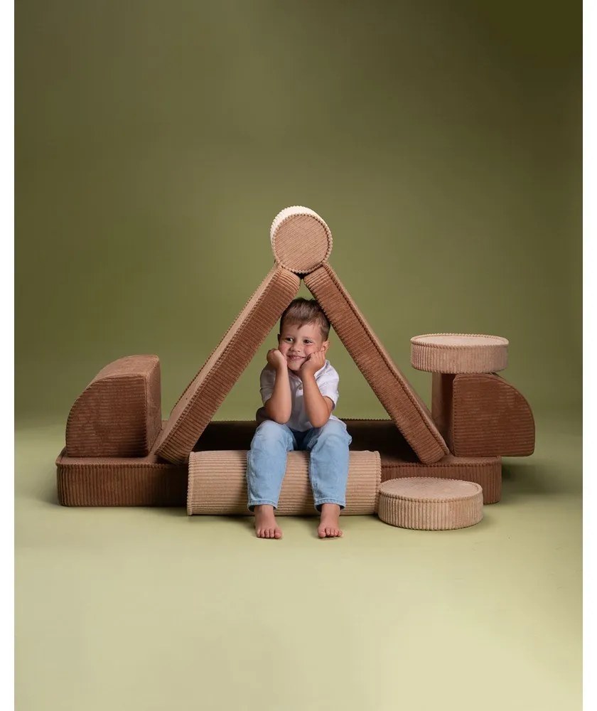 Hnedá menčestrová detská pohovka 132 cm Settee – Wigiwama