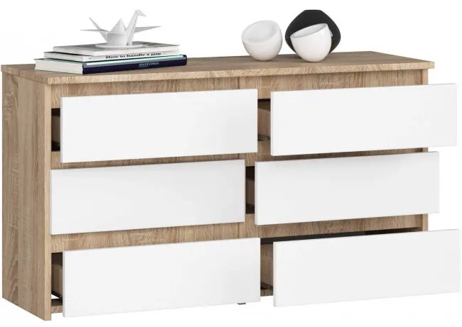 Komoda CL100 6SZ dub sonoma / biela