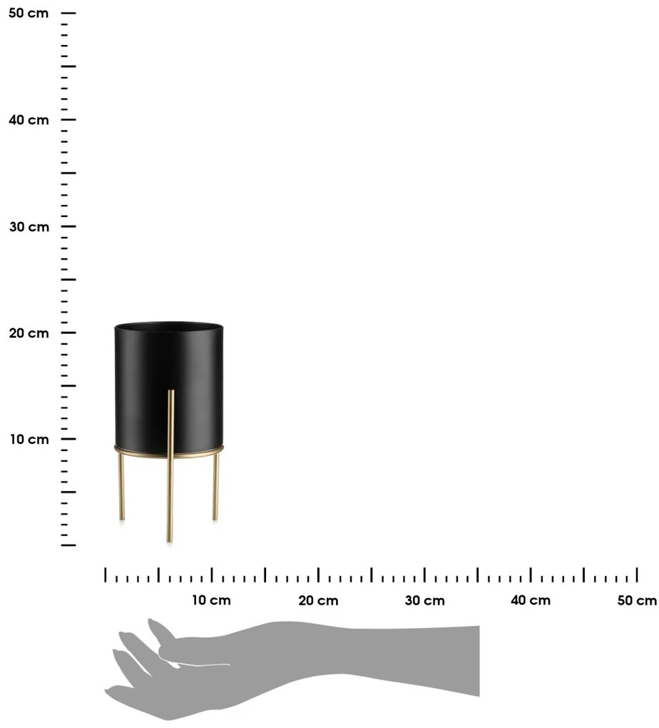 Kvetináč na stojane LOFT III 22 cm čierny