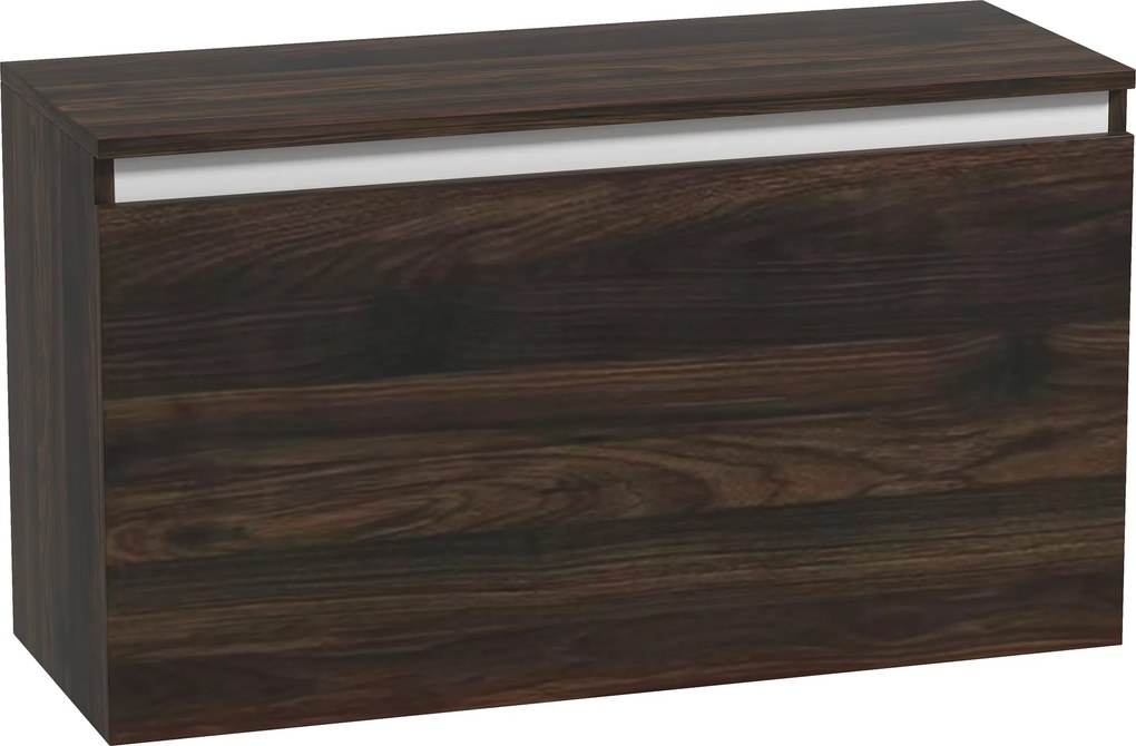 HOMCOM Nástenný nočný stolík s bezúchytkovou zásuvkou, moderný drevený stolík do spálne, 80x30x45 cm, orech | Aosom