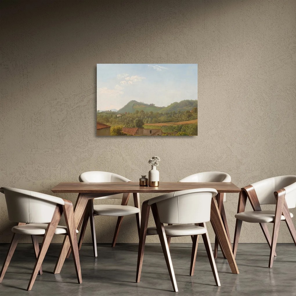 Sklenený obraz - Simon Denis, View Near Naples, reprodukcia (70x50 cm)