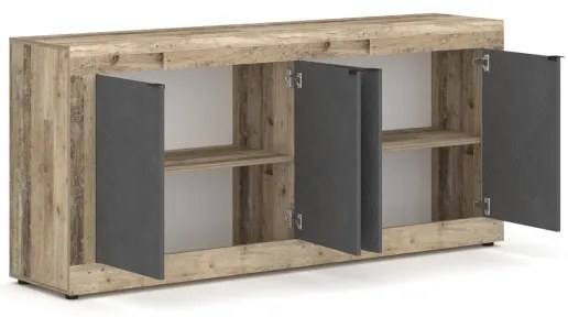 Komoda RUNEA svetlohnedá/antracit