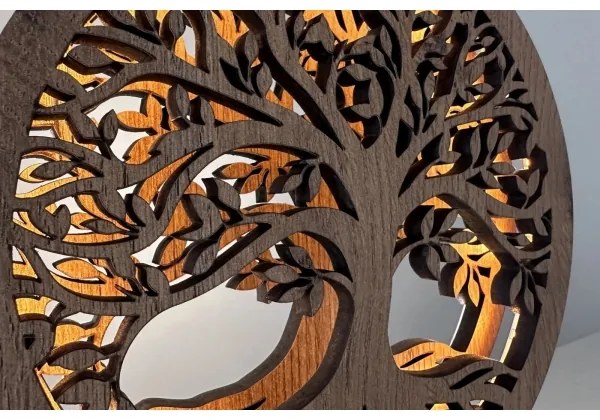 Li-Go 23648/DUB2 - LED stmievateľná stolová dekorácia LED/12W/230V 30x31 cm dub