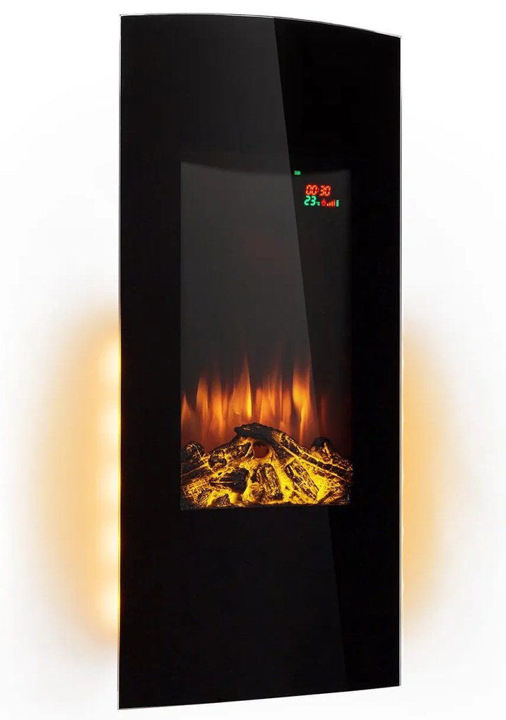 Klarstein Lamington, elektrický krb, 2000 W, LED plameň, teplovzdušný ohrievač, časovač, osvetlenie