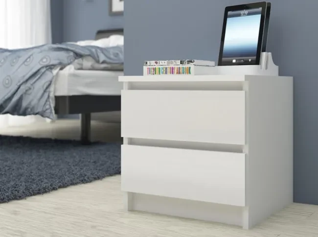 Nočný stolík K60 2SZ CLP biely