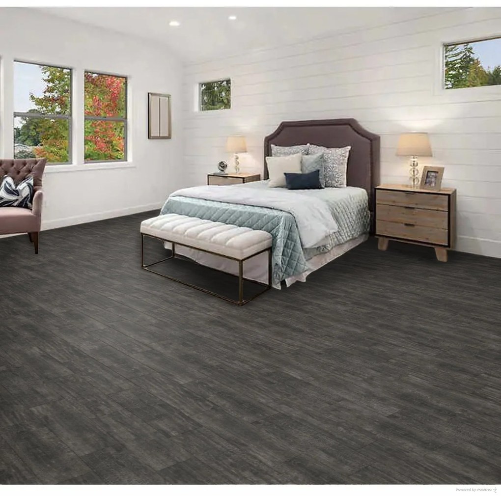 Tarkett, Vinylová podlaha lepená iD Inspiration 30 Charred Wood Black, 1200 x 200 mm