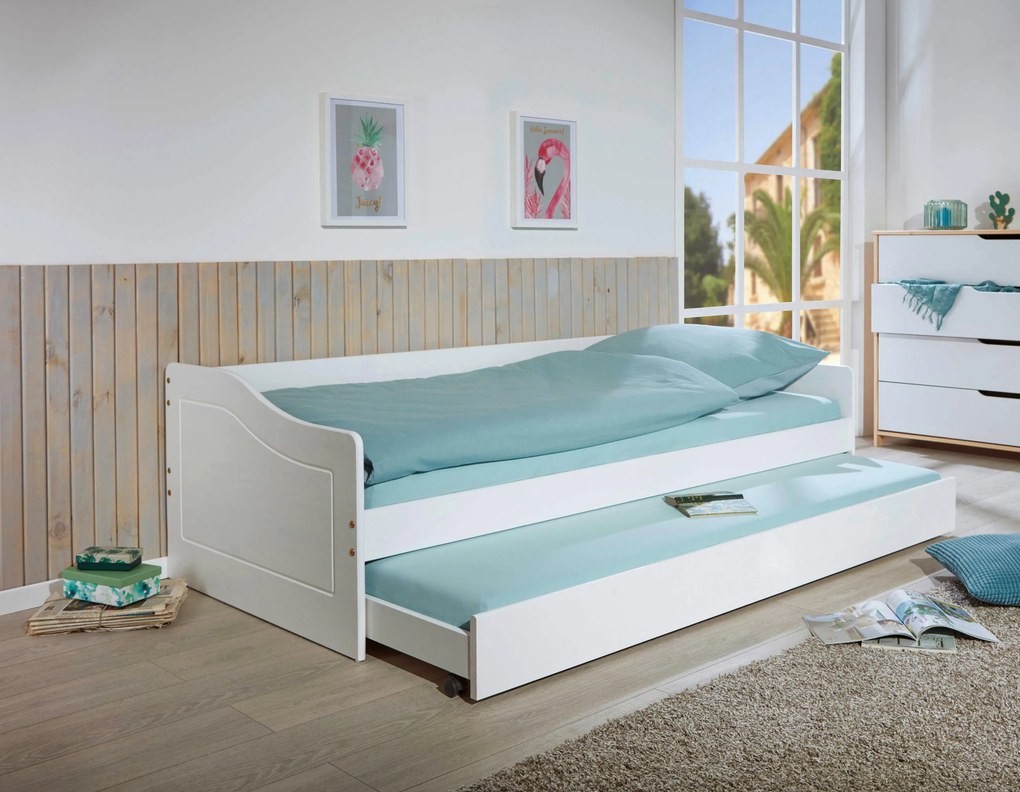 XXXLutz POSTEĽ S VÝSUVNÝM LÔŽKOM, 90/200 cm biela MID.YOU - Detské izby - 000528026302