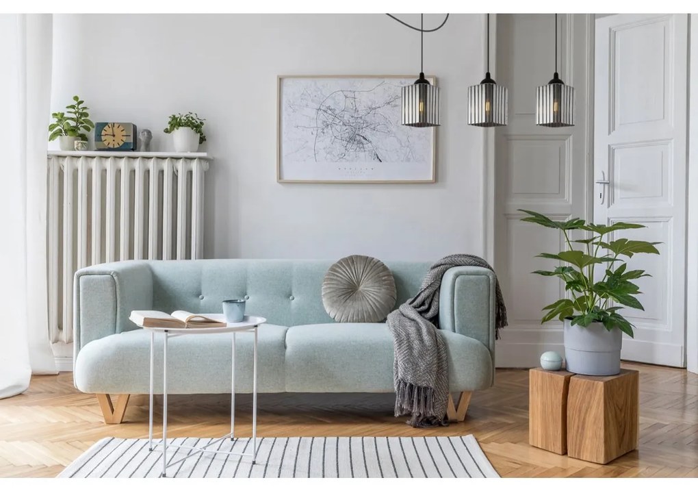 Závesné svietidlo Riffle Square Spider, 3x grafitové sklenené tienidlo, b