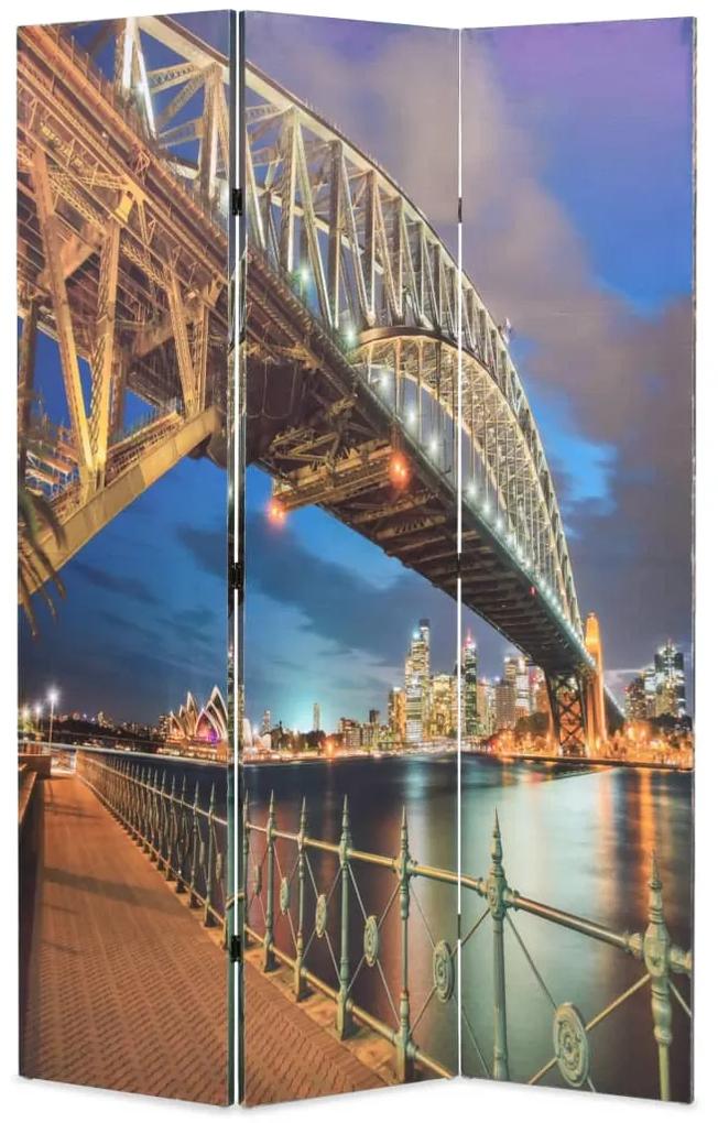 vidaXL Skladací paraván, 120x170 cm potlač s mostom v Sydney
