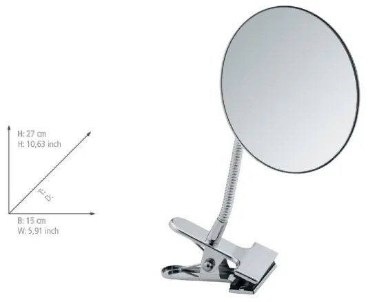 WENKO 22195100 - Kozmetické zrkadlo CLIP 15x27 cm lesklý chróm