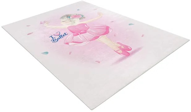 Detský koberec protišmykový BAMBINO 42830 Balerína, ružový