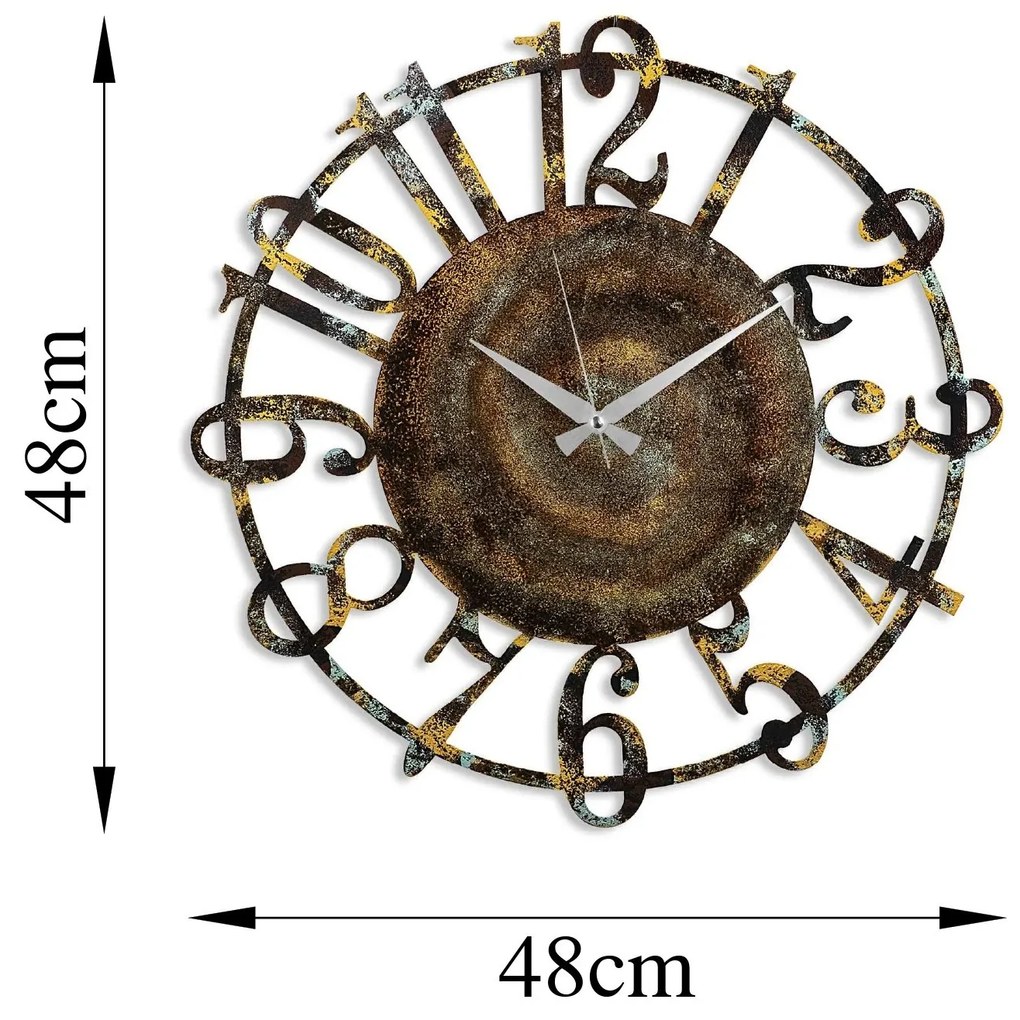 Nástěnné kovové hodiny Clock 15 - 1 vícebarevné