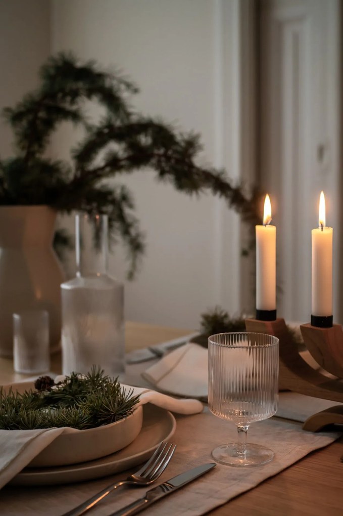 Ferm Living Poháre na víno Ripple Clear 270 ml – set 2 ks