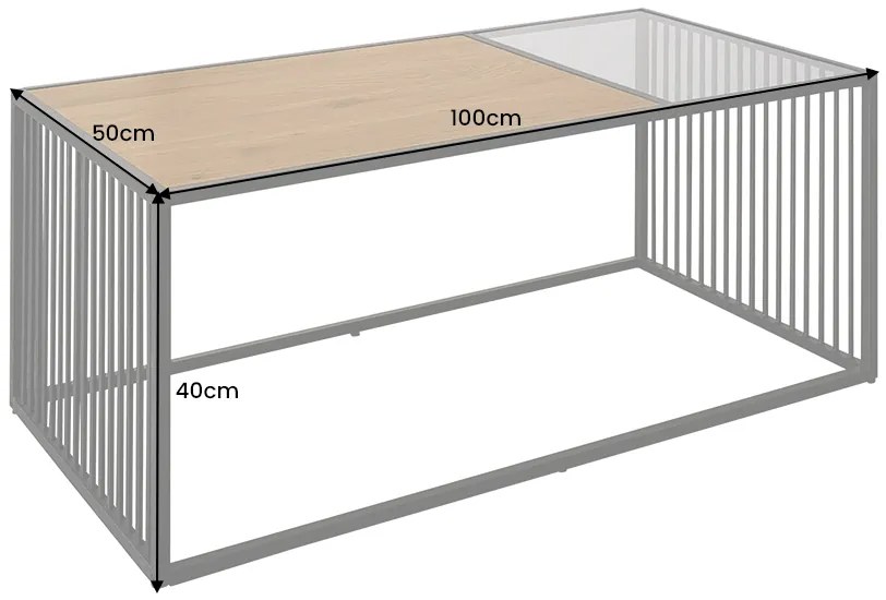 Konferenčný stolík Architecture 100cm vzhľad divokého dubu
