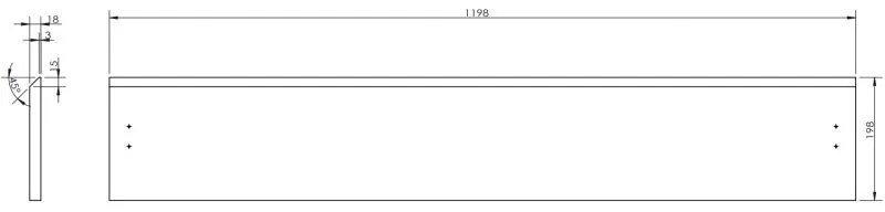 Mexen Orio, čelo pre korpus kúpeľňovej skrinky 120 x 20 cm, matná sivá, 91A10-1200-235-1-62