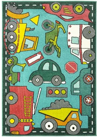 Koberce Breno Kusový koberec PLAY 05/PVZ, zelená, viacfarebná,120 x 170 cm